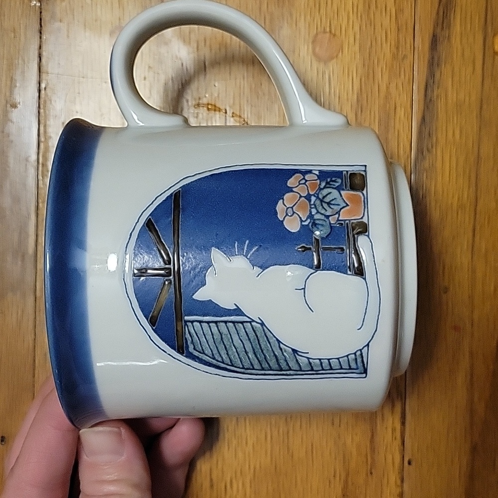 Otagiri Ceramic Cat in Window Coffee Mug